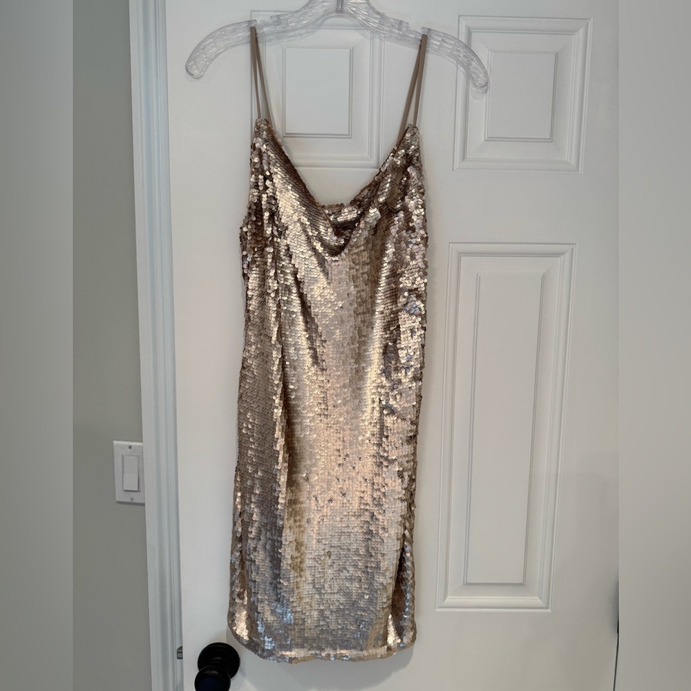 Glamorous Gold Sequin Mini Dress